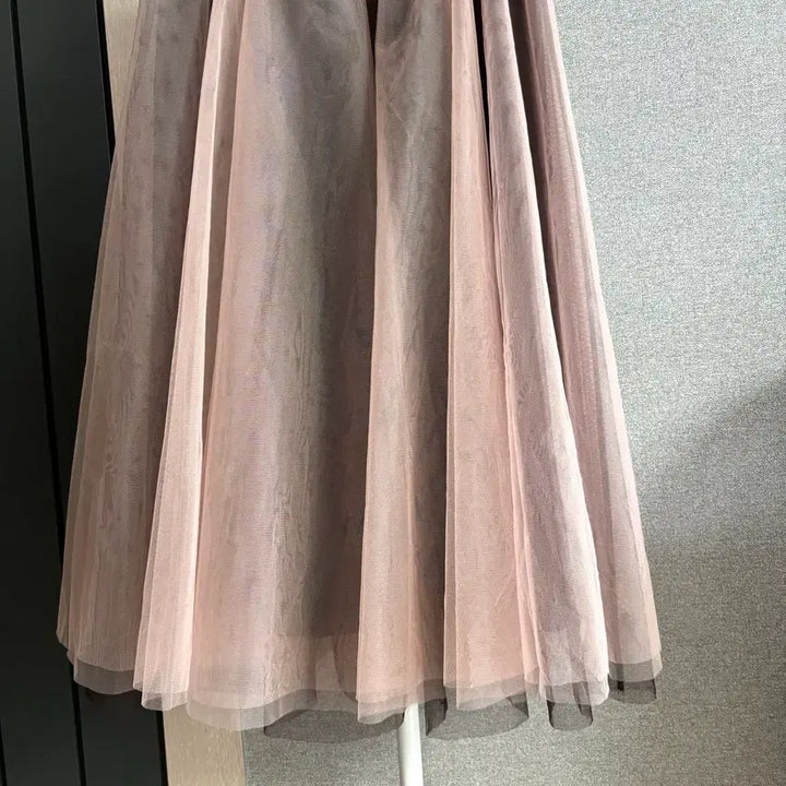 [BUNJANG] OMU Pink Black Full Layered Tulle Skirt / 오뮤 핑크 블랙 풀 샤스커트