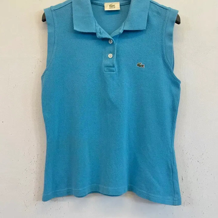 [BUNJANG] Lacoste Sleeveless Pique Polo Shirt Sky Blue / 라코스테 민소매카라티 PK 피케 슬리브리스나시