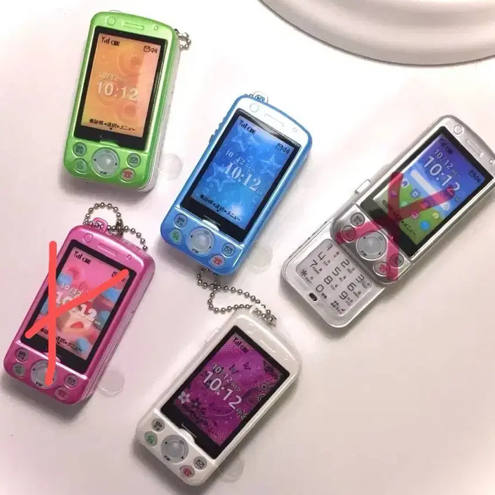 [BUNJANG] Toy Spirit Slide Phone Feature Phone Gacha Set (4 pcs) / 현물 3개 세트) 슬라이드폰 피처폰 가챠(녹음, 사진 교체 가능)