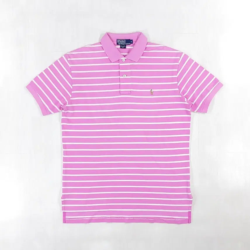 [BUNJANG] Polo Ralph Lauren Striped Pima Cotton Short Sleeve Polo Shirt M / 폴로 랄프로렌 스트라이프 피마코튼 반팔 카라티 M