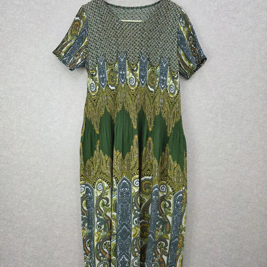 [BUNJANG] MONTI Paisley Pleats Dress / 페이즐리 플리츠 원피스