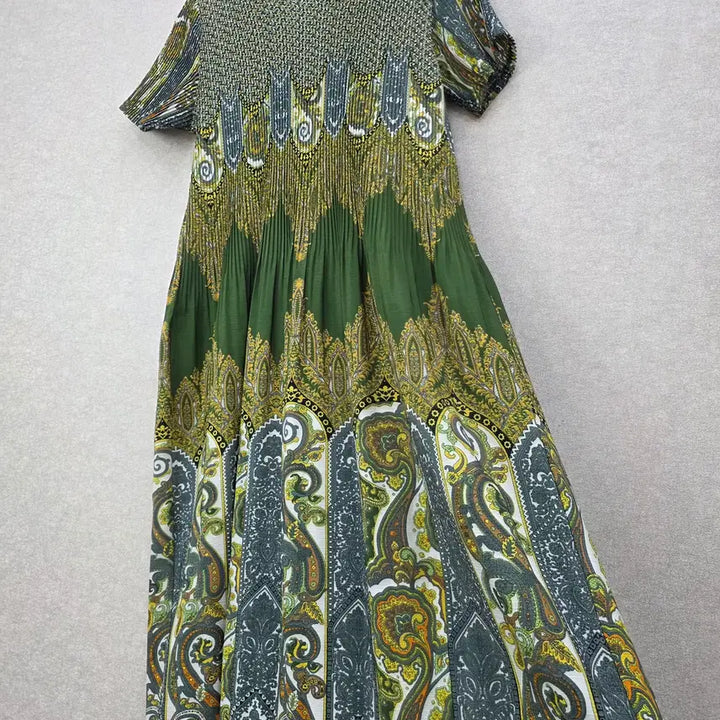 [BUNJANG] MONTI Paisley Pleats Dress / 페이즐리 플리츠 원피스