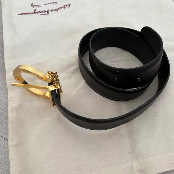 [BUNJANG] Salvatore Ferragamo Multi Gold Logo Plaque Gancini Chain Buckle Belt / 살바토레 페라가모 벨트