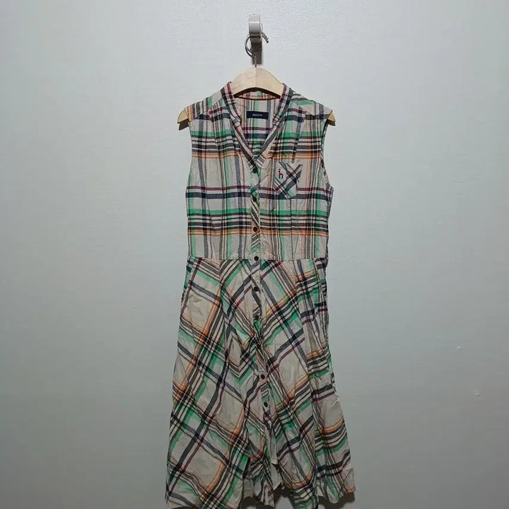 [BUNJANG] HAZZYS Sleeveless Checked Dress 90 / 해지스 맨소매 체크 원피스 90 (26A1388)