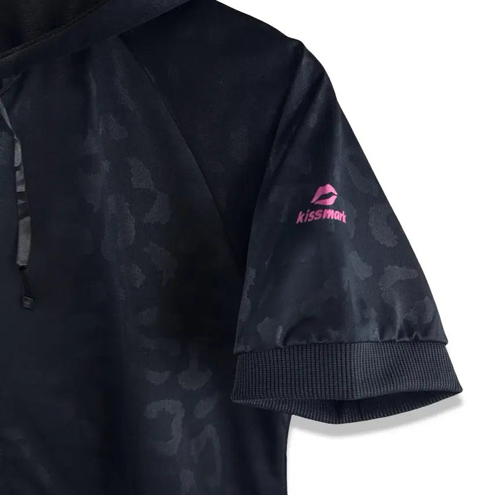 [BUNJANG] Kissmark Leopard Print Short Sleeve Hoodie Zip-Up / JPN 키스마크 레오파드 반팔 후드집업4130