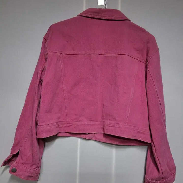 [BUNJANG] Denim Crop Jacket Pink (L) / 핑크색 데님 크롭 자켓(L)
