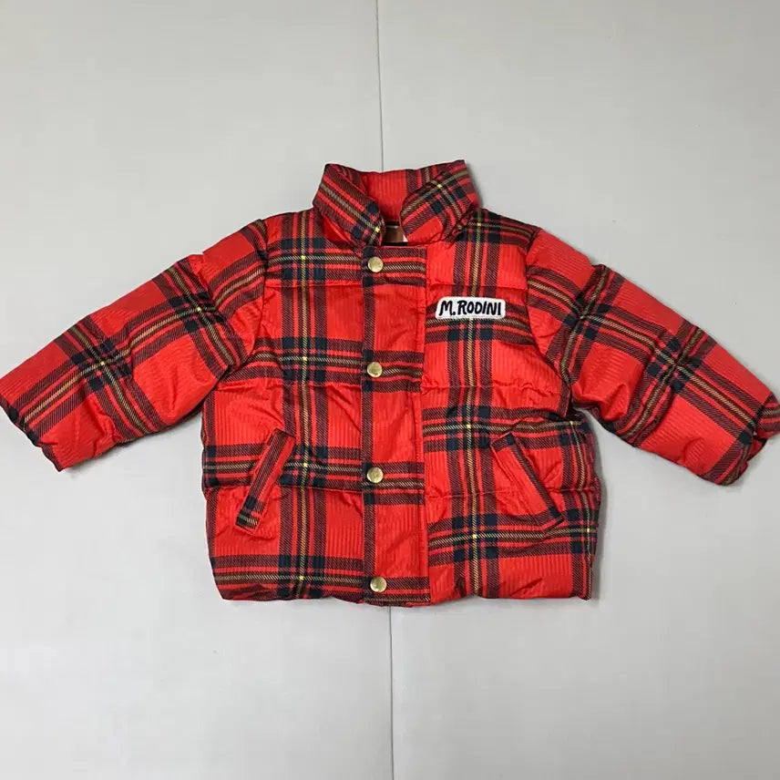 [BUNJANG] Mini Rodini Check Puffer Padding 80/86 / 미니로디니 체크 푸퍼패딩 80/86
