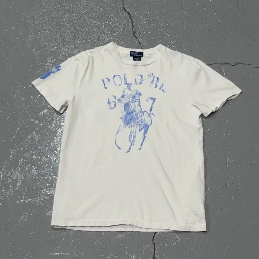 [BUNJANG] Polo Ralph Lauren Big Pony White T-Shirt / 폴로 랄프로렌(PoloRalphLauren) 빅포니 화이트 반팔 티셔츠