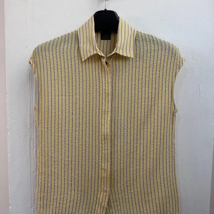 [BUNJANG] Louis Vuitton Stripe Silk Sleeveless Top / 루이비통 스트라이프 실크 슬리브리스