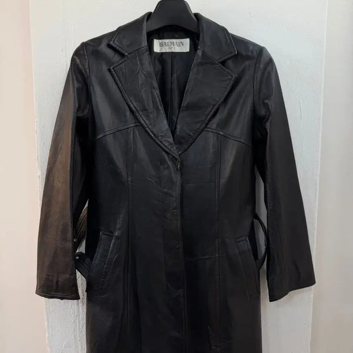 [BUNJANG] Balmain Lambskin Leather Coat / 발망 램스킨 레더 코트