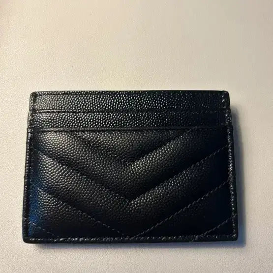 [BUNJANG] Saint Laurent Matelassé Card Wallet Black Gold Tone / 생로랑 마틀라세 카드지갑 블랙 금장