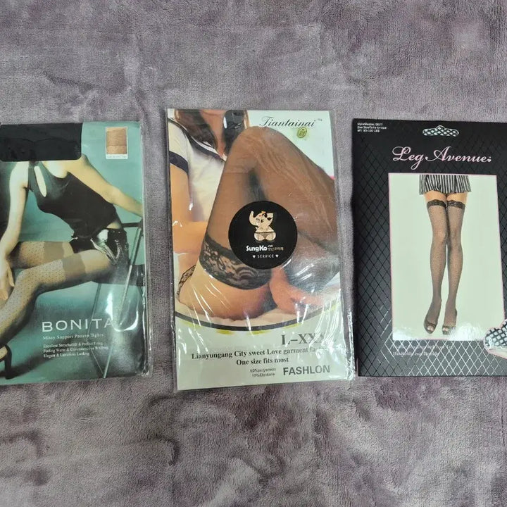 [BUNJANG] Leg Avenue Bonita Lace Stockings (Set of 3) / Leg Avenue/Bonita레이스스타킹3개