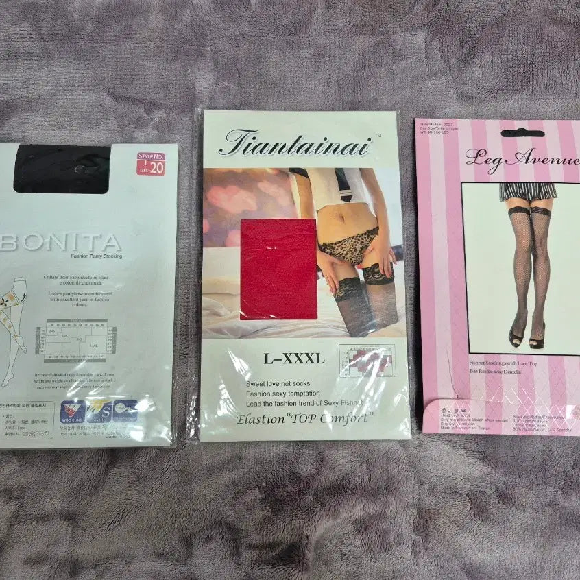 [BUNJANG] Leg Avenue Bonita Lace Stockings (Set of 3) / Leg Avenue/Bonita레이스스타킹3개