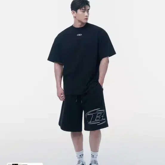 [BUNJANG] Born to Win B Logo Black Bermuda Pants Size 1 / 본투윈 b 로고 블랙 버뮤다 팬츠 1사이즈
