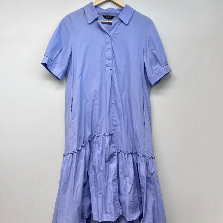 [BUNJANG] Ziozia Frill Shirt Dress Size 55 / 지오송지오 프릴 셔츠 원피스 55사이즈
