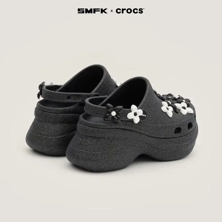[BUNJANG] Crocs x SMFK Classic Bae Clog Black Glitter 240 / (W) 크록스 x 에스엠에프케이 클래식 베이 클로그 블랙 글리터 240