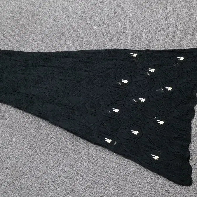 [BUNJANG] Summer Knit Maxi Dress with Embroidery and Ruffle Sleeves / 새상품 거의맥시기장 여름니트롱롱롱원피스