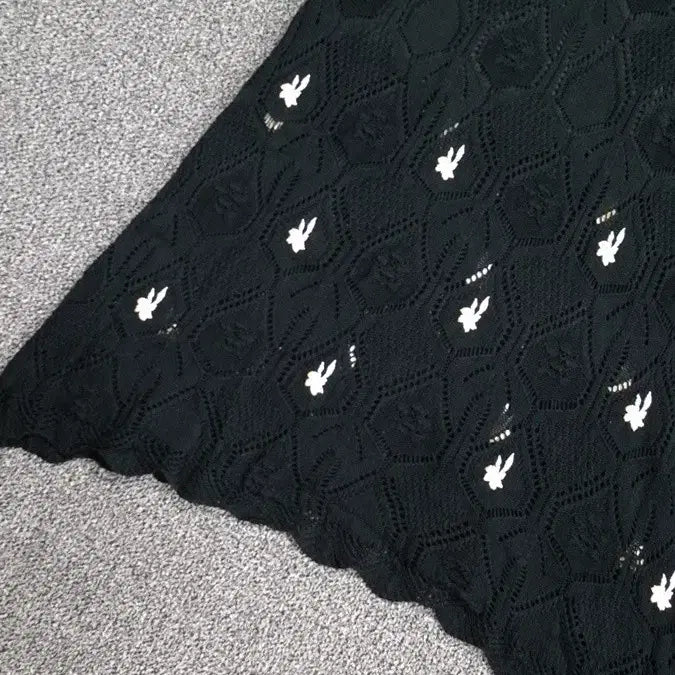 [BUNJANG] Summer Knit Maxi Dress with Embroidery and Ruffle Sleeves / 새상품 거의맥시기장 여름니트롱롱롱원피스