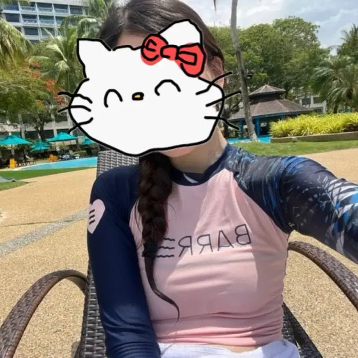 [BUNJANG] Barrel Rash Guard Pink Navy XS / 상태최상 베럴 래쉬가드 핑크와 네이비 xs