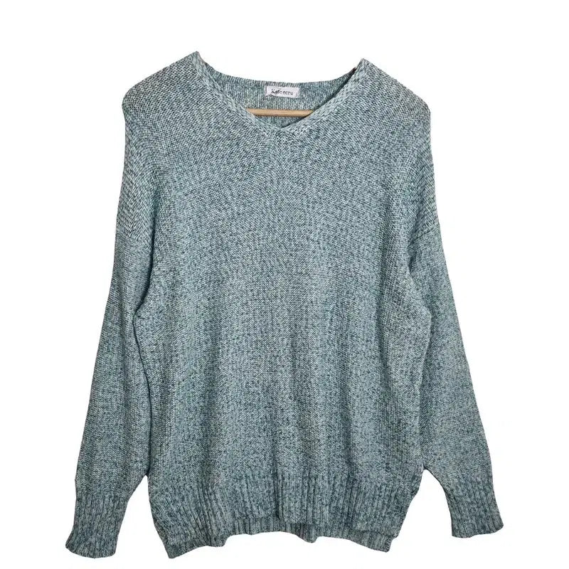 [BUNJANG] KATE Ecru Mint V-Neck Loose Fit Knit [L] / KATE ECRU 민트 브이넥 루즈핏 니트 [L] 여성 박시핏