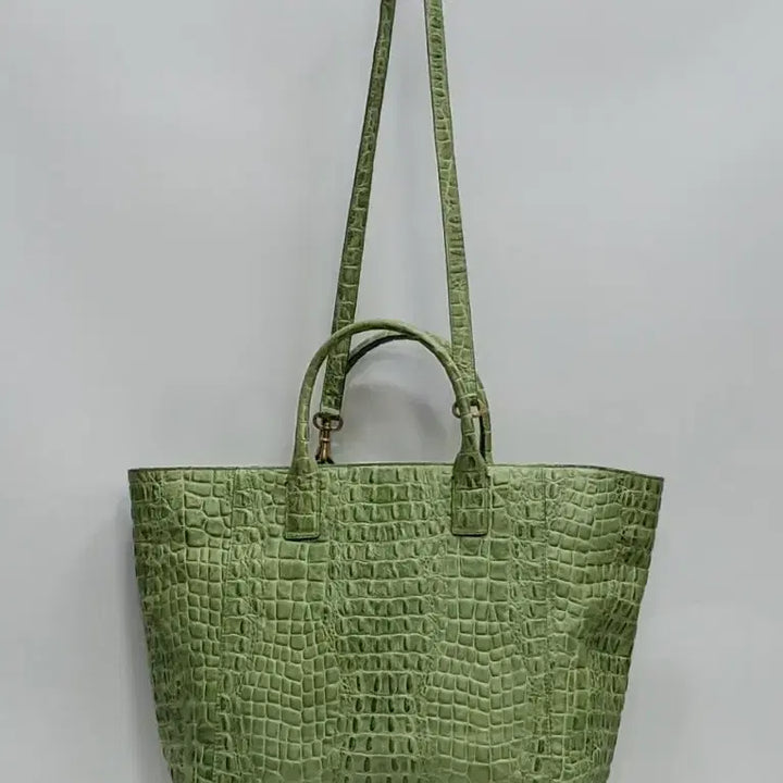 [BUNJANG] Couronne Josephine Crocodile Embossed Leather Tote &amp; Shoulder Bag / 쿠론 조세핀 와니 토트 앤 숄드백 / 천연가죽