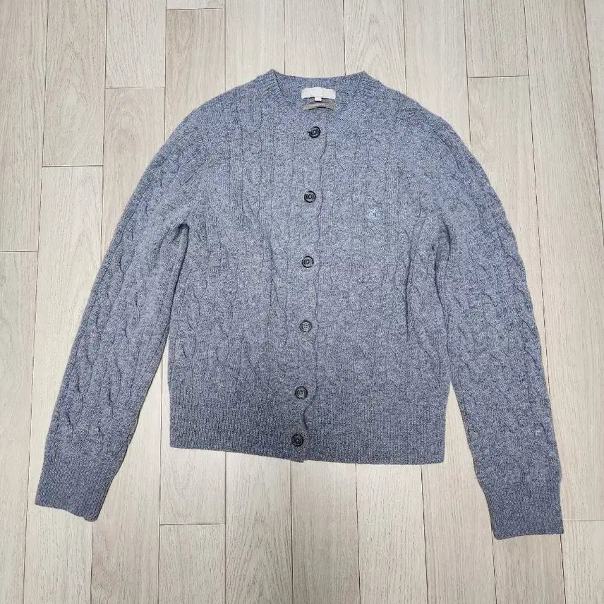 [BUNJANG] Beanpole Cable Knit Cardigan Grey L / 빈폴 케이블 니트 가디건 그레이  L