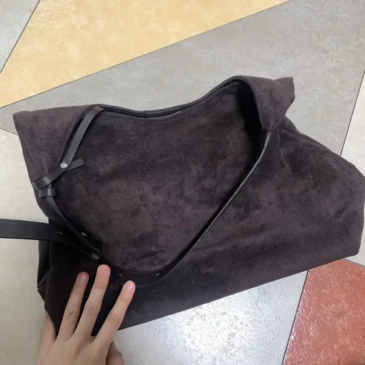 [BUNJANG] Plum Suede Hobo Bag Dark Brown / 플럼 스웨이드 호보백 다크 브라운
