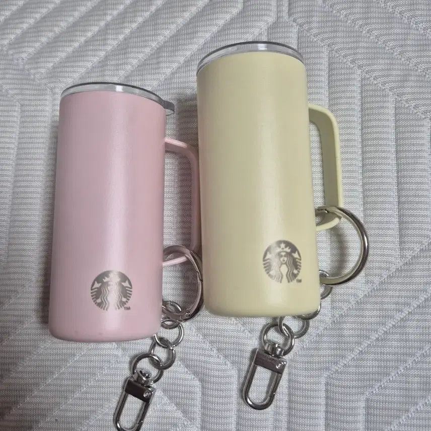 [BUNJANG] Starbucks Mini Tumbler Keyring Set (Pink/Butter Yellow) / 스타벅스 미니 텀블러 키링(핑크/버터옐로우) 일괄