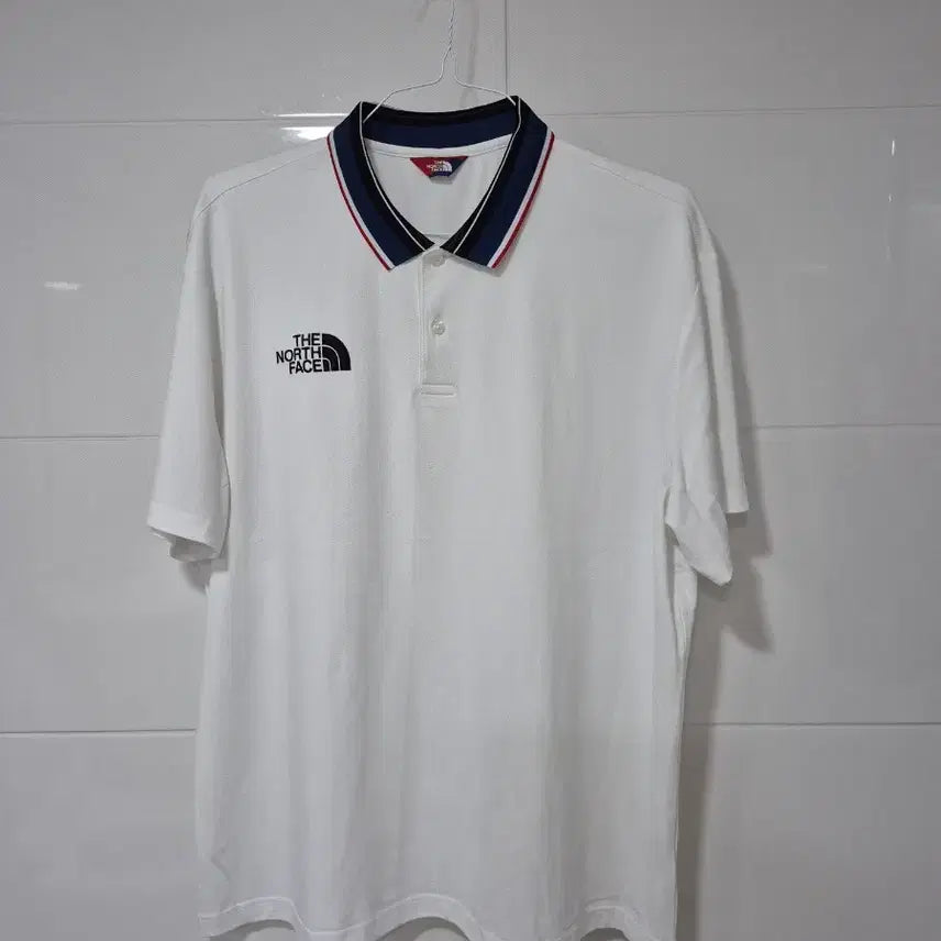 [BUNJANG] The North Face White Collar T-shirt Size 120 / 노스페이스 반팔 카라티 화이트120