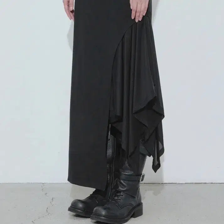 [BUNJANG] Bohemse Sheer Layered Skirt Black / [2ND] SHEER LAYERED SKIRT, BLACK