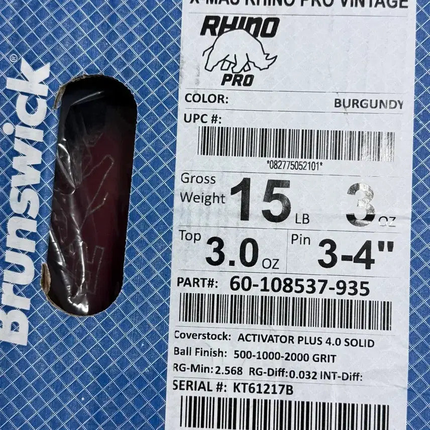 [BUNJANG] Brunswick Xmas Rhino Pro Bowling Ball 15lbs / 브런스윅 엑스마스 라이노 프로 볼링공