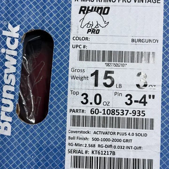 [BUNJANG] Brunswick Xmas Rhino Pro Bowling Ball 15lbs / 브런스윅 엑스마스 라이노 프로 볼링공