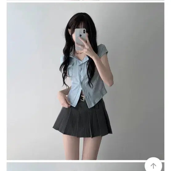 [BUNJANG] A-bly Span Pocket Button Short Sleeve T-shirt / 에이블리 스판 포켓 버튼 반팔