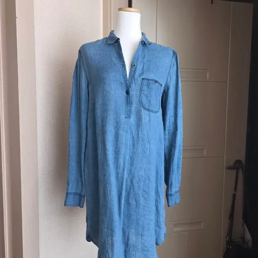 [BUNJANG] Massimo Dutti Linen Long Shirt Dress / 마시모뚜띠 원피스 (롱남방)