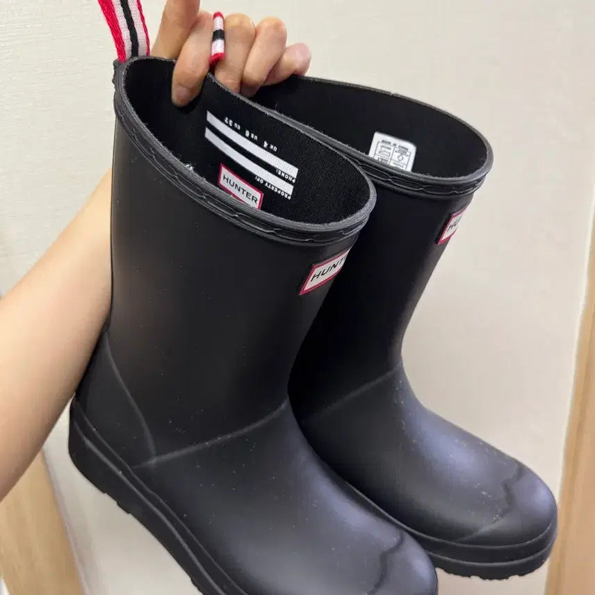 [BUNJANG] Hunter Original Play Mid Rain Boots Black / (거의 새상품) 헌터 오리지날 플레이 미드 레인부츠 블랙 230