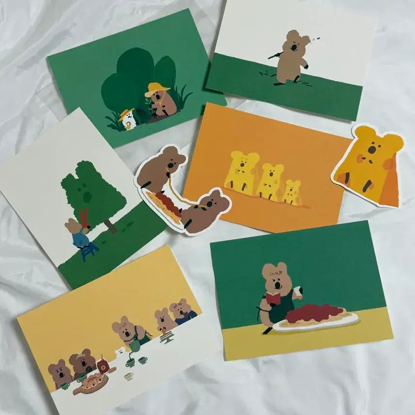 [SOLD OUT] (새상품) 다이노탱 팝업 쿼카 스티커 엽서 세트