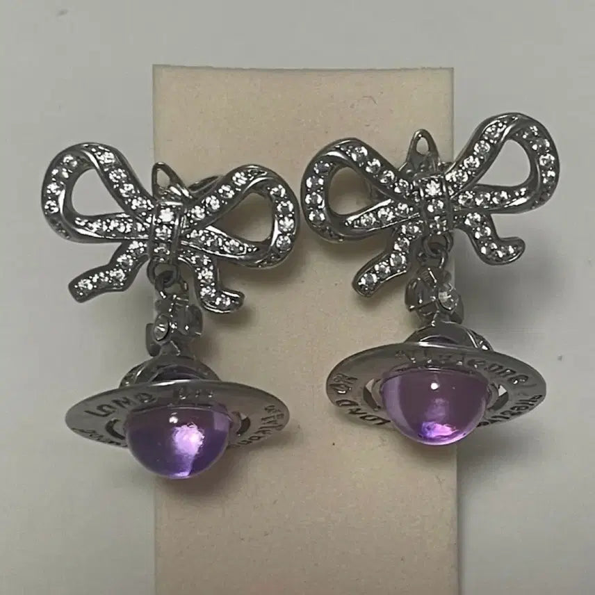 [BUNJANG] Vivienne Westwood Orb Octavia Earrings Purple / 비비안웨스트우드 orb 퍼플 옥타비에 귀걸이