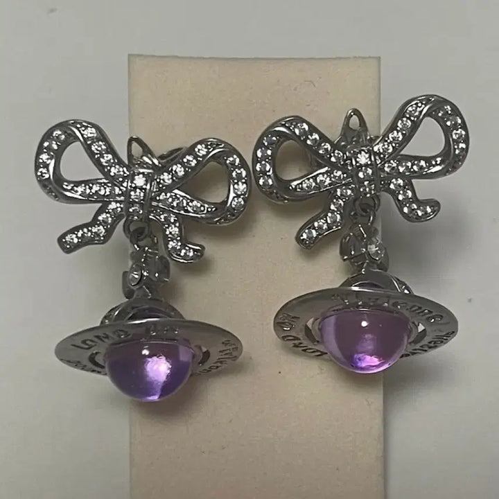 [BUNJANG] Vivienne Westwood Orb Octavia Earrings Purple / 비비안웨스트우드 orb 퍼플 옥타비에 귀걸이