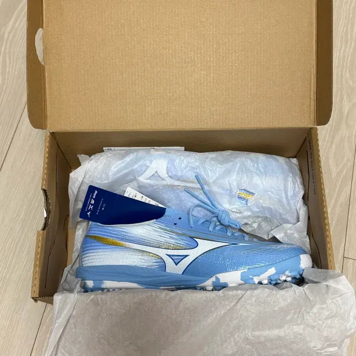 [BUNJANG] Mizuno Alpha 3 Elite AS Futsal Shoes Size 255 Sky Blue / (새상품)미즈노 알파3 엘리트 AS 하늘색 풋살화 255사이즈