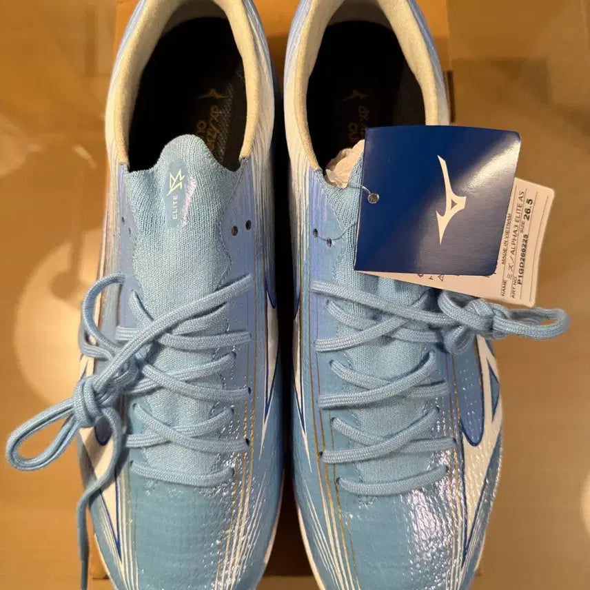 [BUNJANG] Mizuno Alpha 3 Elite AS Futsal Shoes Size 255 Sky Blue / (새상품)미즈노 알파3 엘리트 AS 하늘색 풋살화 255사이즈