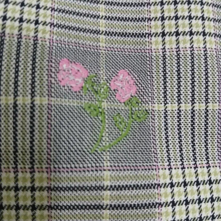 [BUNJANG] Mojo S.Phine Check Embroidered Flower Skirt / 모조에스핀 체크 자수 플라워 스커트(새것)