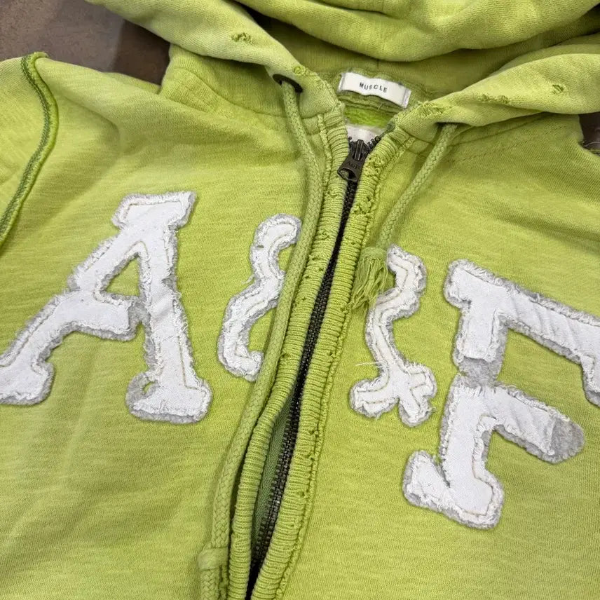 [BUNJANG] American Eagle Lime Green Zip-Up Hoodie / 아메리칸이글 후드집업 라임색