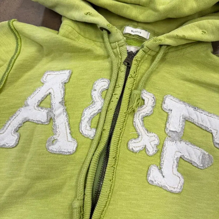 [BUNJANG] American Eagle Lime Green Zip-Up Hoodie / 아메리칸이글 후드집업 라임색