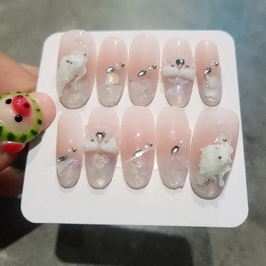 [BUNJANG] Swan French Nail Tips - Medium Size / 스완 프렌치 네일팁 M사이즈