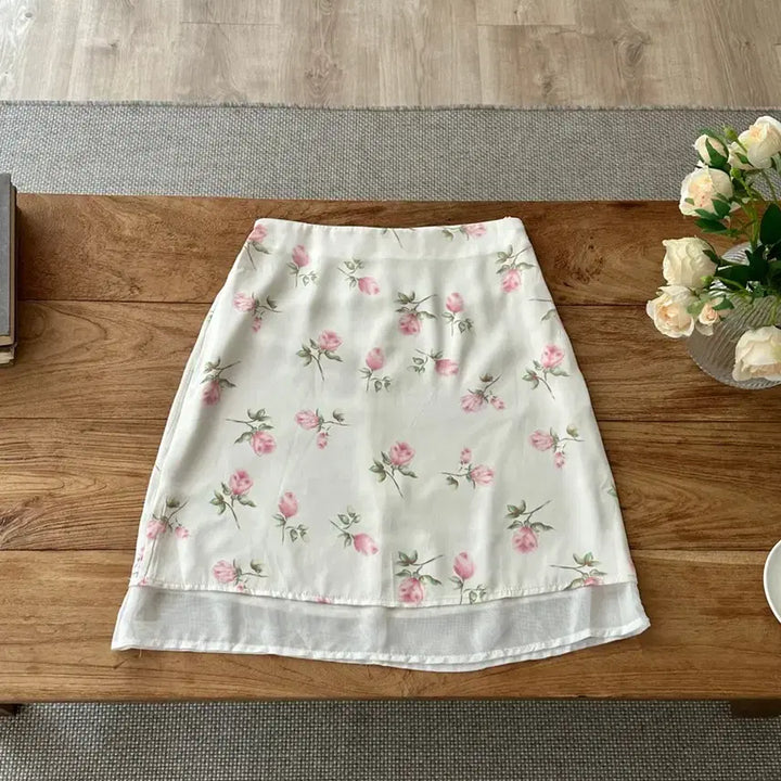 [BUNJANG] Flower Midi Skirt / 플라워 미디 스커트