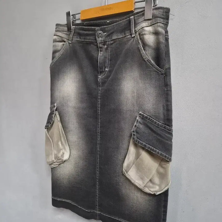 [BUNJANG] Maryley Italian Denim Cargo Long Skirt / 이탈리아 Maryley 데님 카고 롱 스커트 M