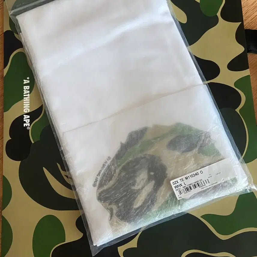 [BUNJANG] BAPE Camo Hand Drawn T-Shirt White / [새상품,L] 베이프 BAPE 반팔 카모 핸드 드로우 화이트