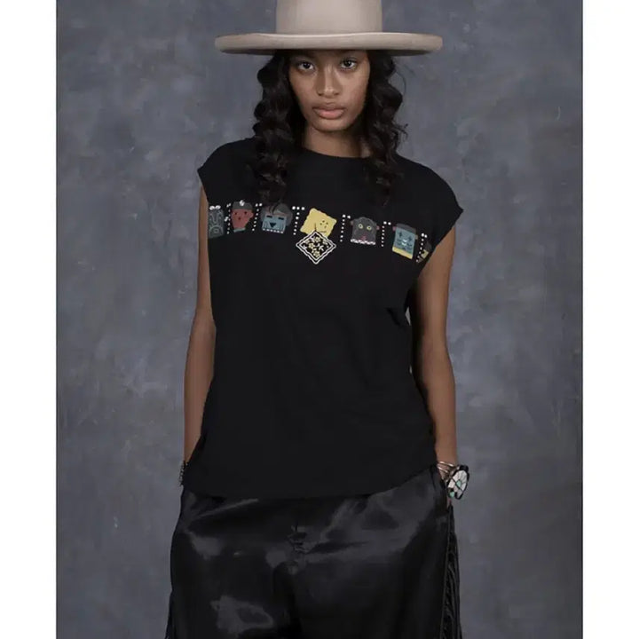 [BUNJANG] KAPITAL Kachina Big Sleeveless T-Shirt Size 3 / [새상품] KAPITAL 캐피탈 나시 패키쉬&amp;카치나 빅 티셔츠 민소매