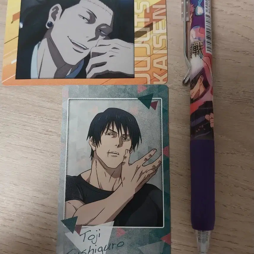 [BUNJANG] Jujutsu Kaisen &amp; Detective Conan Ballpoint Pen Set with Photocards / 주술회전 명탐정 코난 볼펜 +포카 고죠,유지,코난,하이바라, 유명한