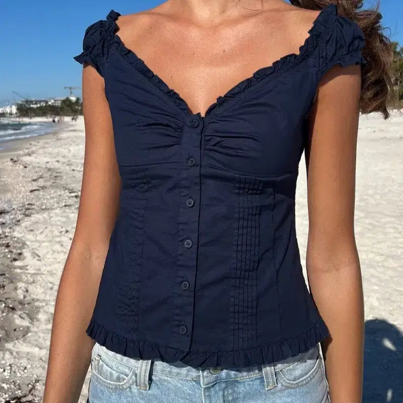 [BUNJANG] Brandy Melville Elena Top Navy / 브랜디멜빌 ELENA TOP (NAVY)